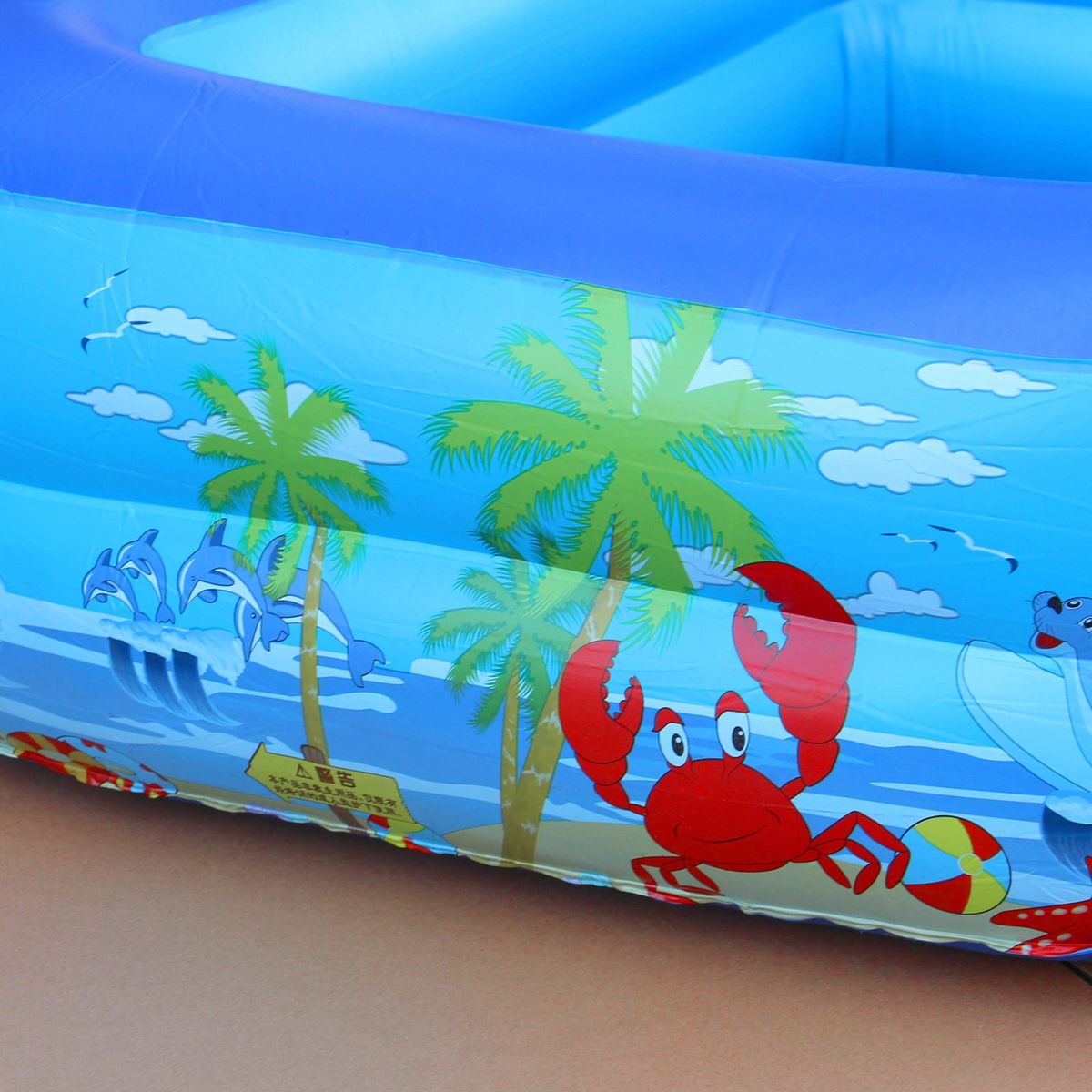 GENERICO - Piscina niños inflable azul 2 aros 120x90x36 cm