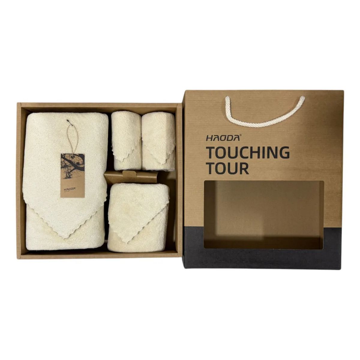 OKAY - Set 4 Toallas Baño Suave De Vellón Coral Con Caja De Regalo