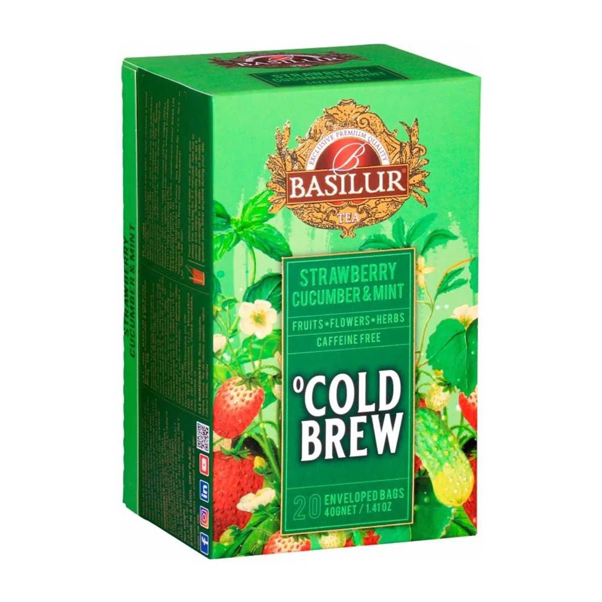 BASILUR - Fruits Flowers Herbs STRAWBERRY CUCUMBER & MINT COLD BREW - Basilur