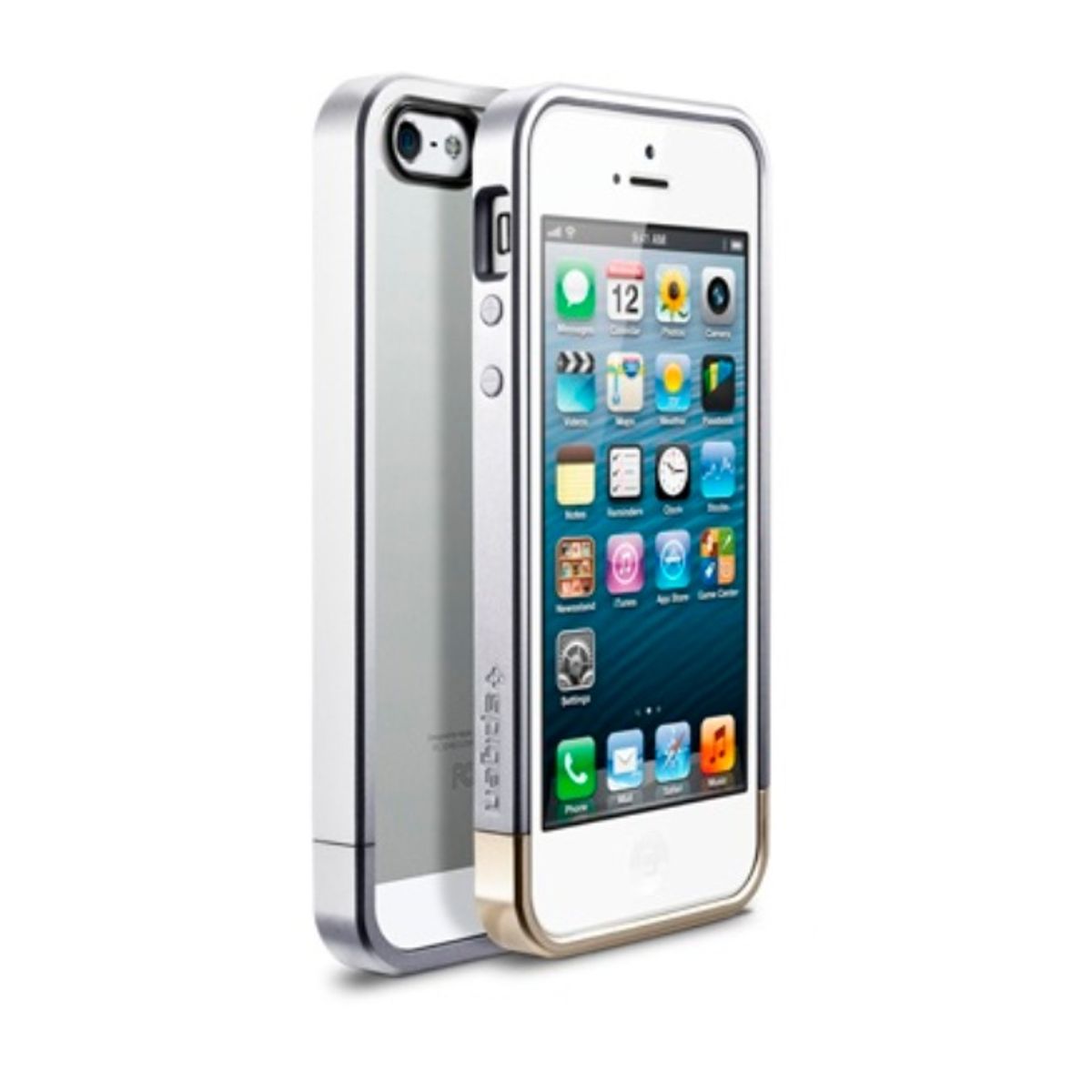 GENERICO - Carcaza Spigen Linear Metal Cristal Case para iPhone 5 Plateada
