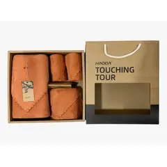 OKAY - Set 4 Toallas Baño Suave De Vellón Coral Con Caja De Regalo