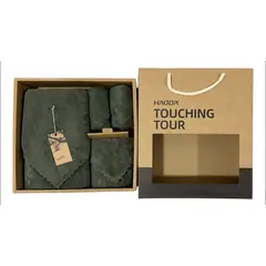 OKAY - Set 4 Toallas Baño Suave De Vellón Coral Con Caja De Regalo