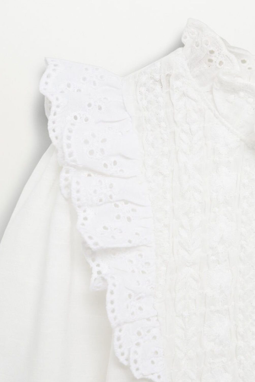 MANGO KIDS - Polera 100% Algodón Orgánico Detalles Calados Rochi Niña