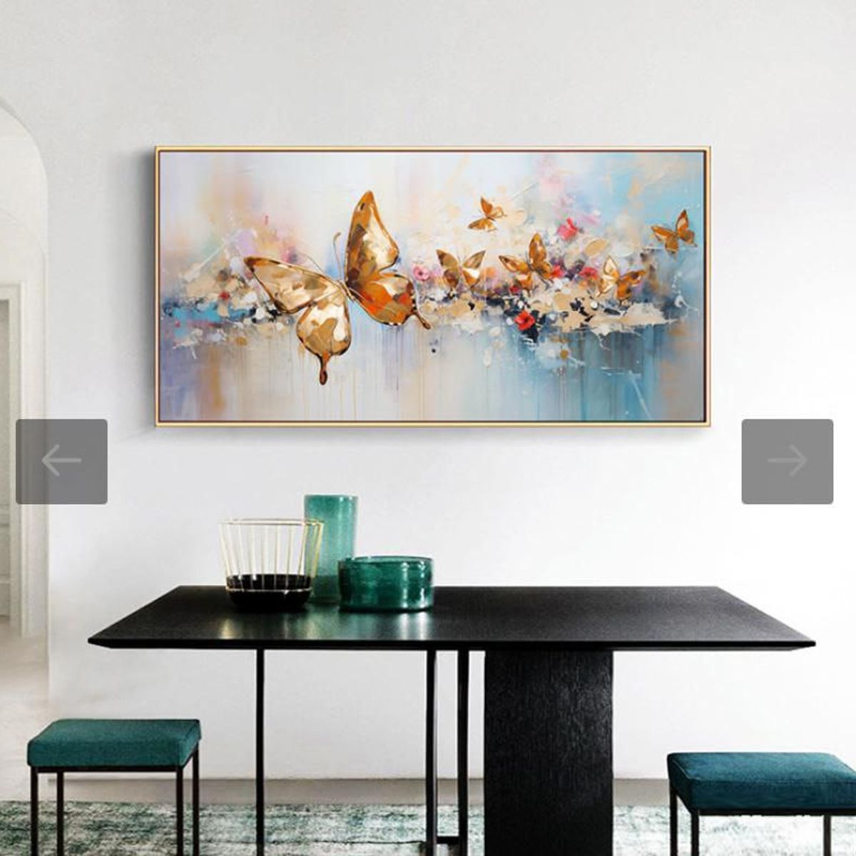 DEKAM DISEÑO - Cuadro Porcelana Diamantes  Mariposa   140x70 cms