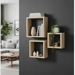 OKAY - Estanterías De Caja Flotante Set 3 Cubo Cuadrado Decoración