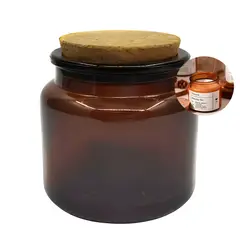 GENERICO - 12 Frascos Porta Vela de vidrio Ámbar con Tapa de Corcho 100 ML