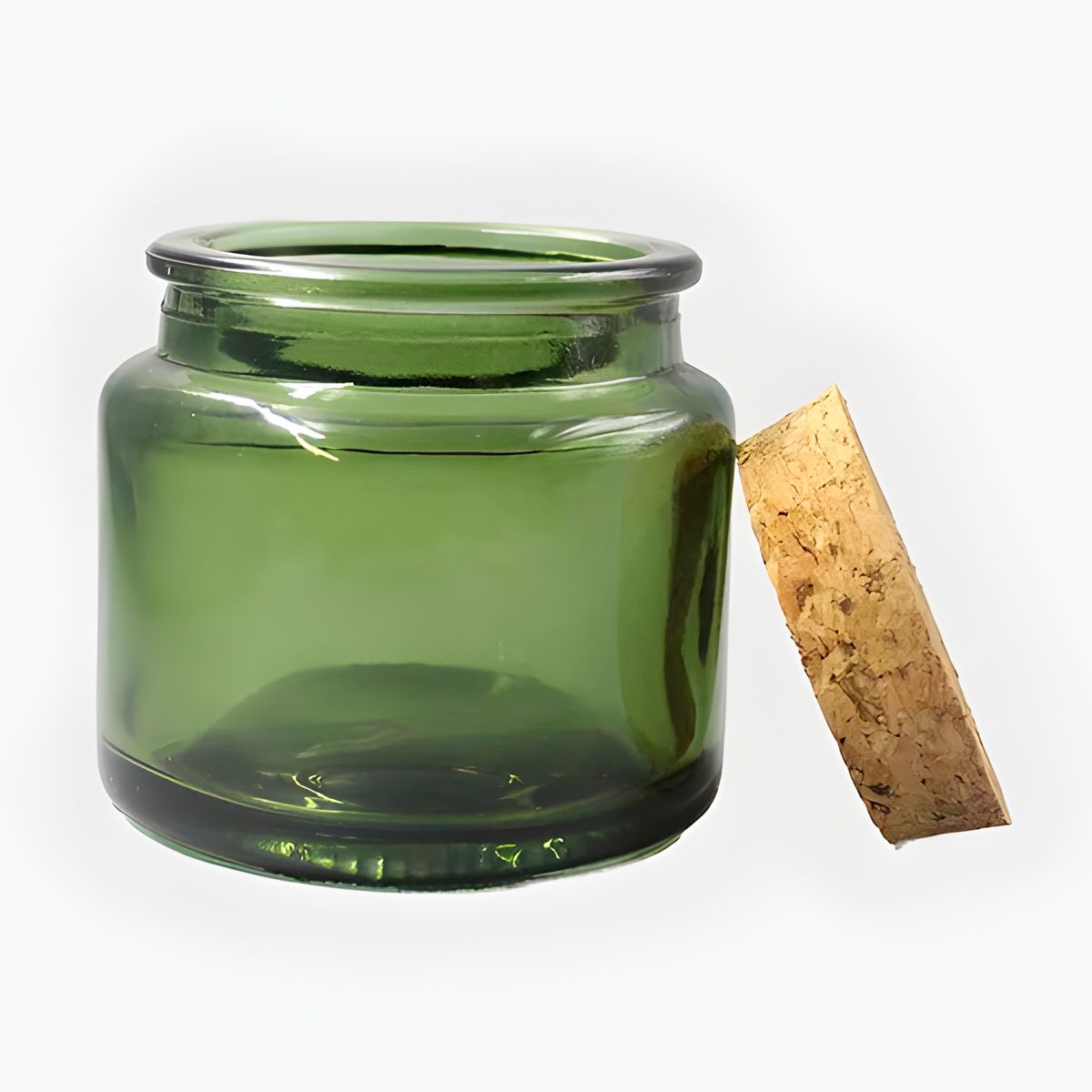 GENERICO - 12 Frascos Porta Vela de vidrio Verde con Tapa de Corcho 100 ML