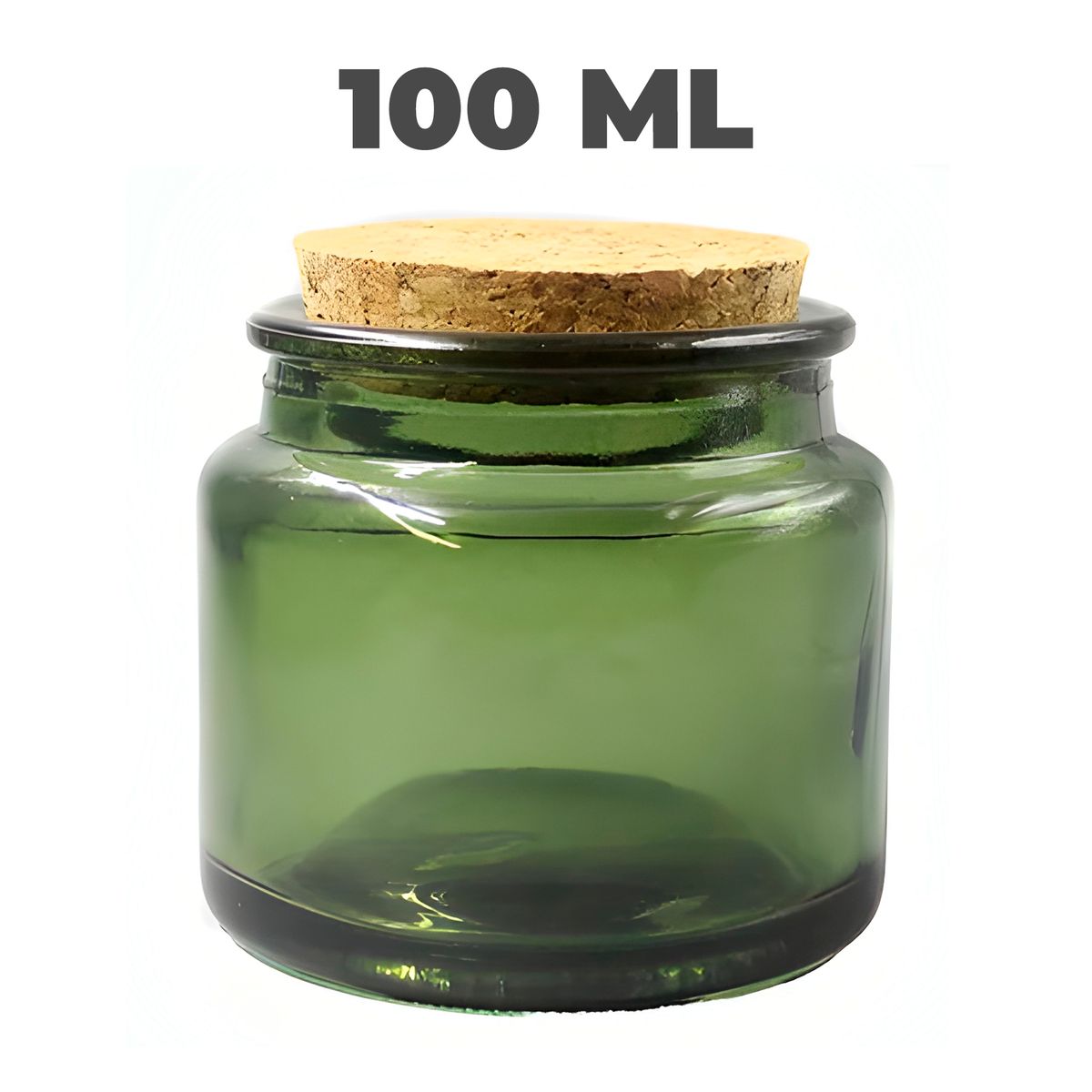 GENERICO - 12 Frascos Porta Vela de vidrio Verde con Tapa de Corcho 100 ML