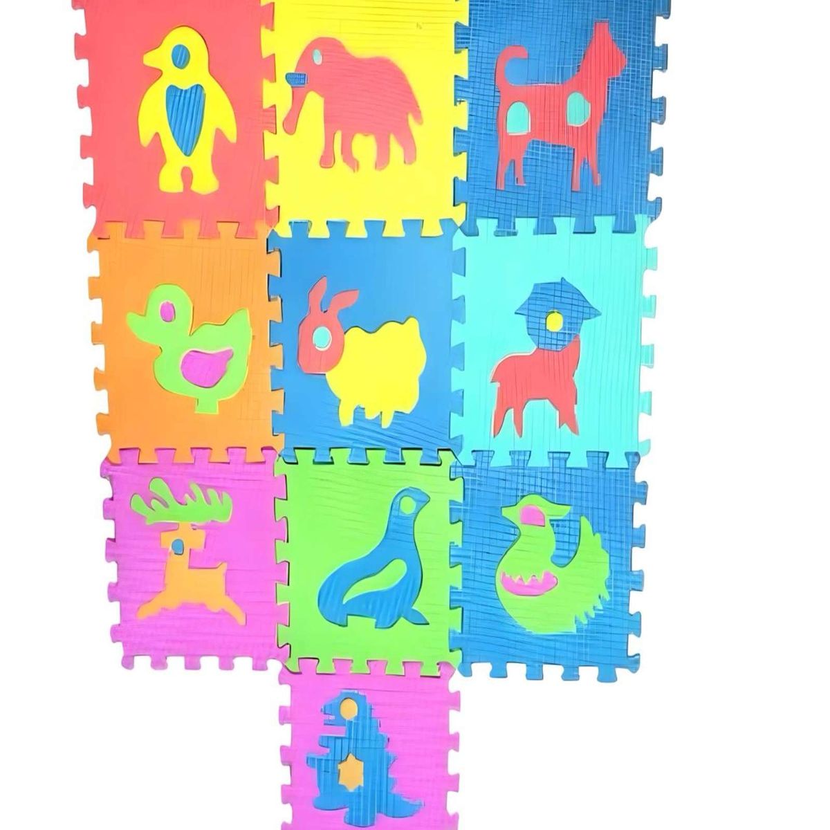 GENERICO - ALFOMBRA GOMAEVA ANIMALES 10 PCS