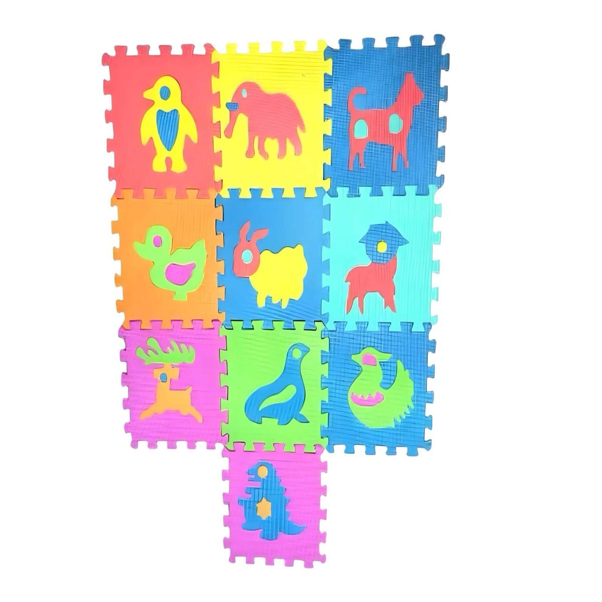 GENERICO - ALFOMBRA GOMAEVA ANIMALES 10 PCS