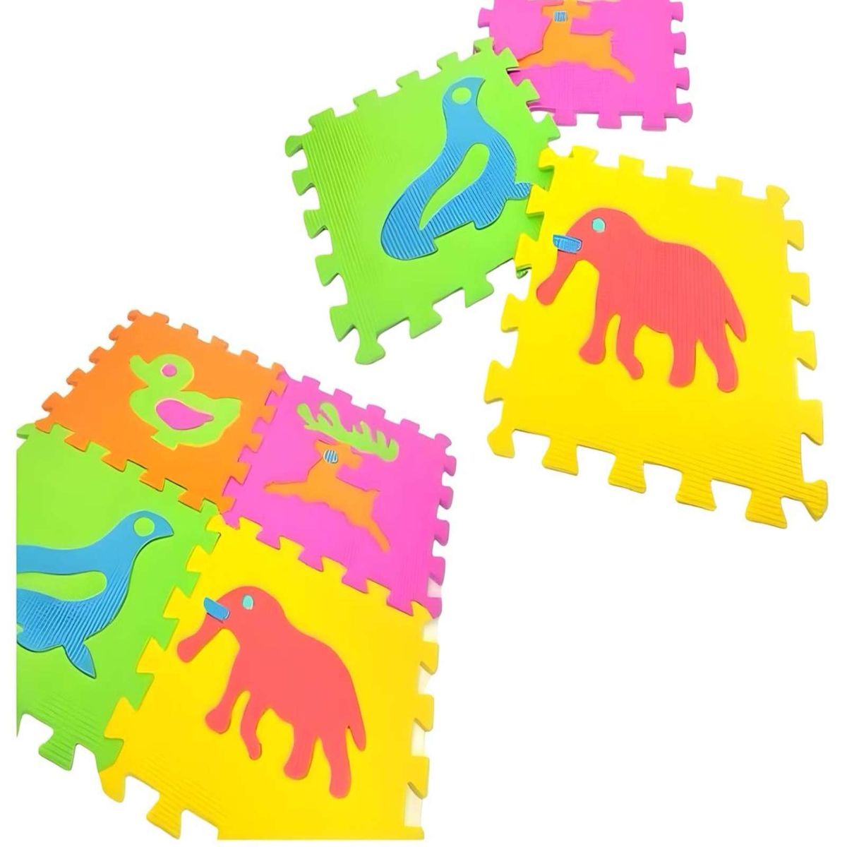 GENERICO - ALFOMBRA GOMAEVA ANIMALES 10 PCS