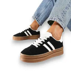 HERIEL - Zapatilla Negra Plataforma Mujer