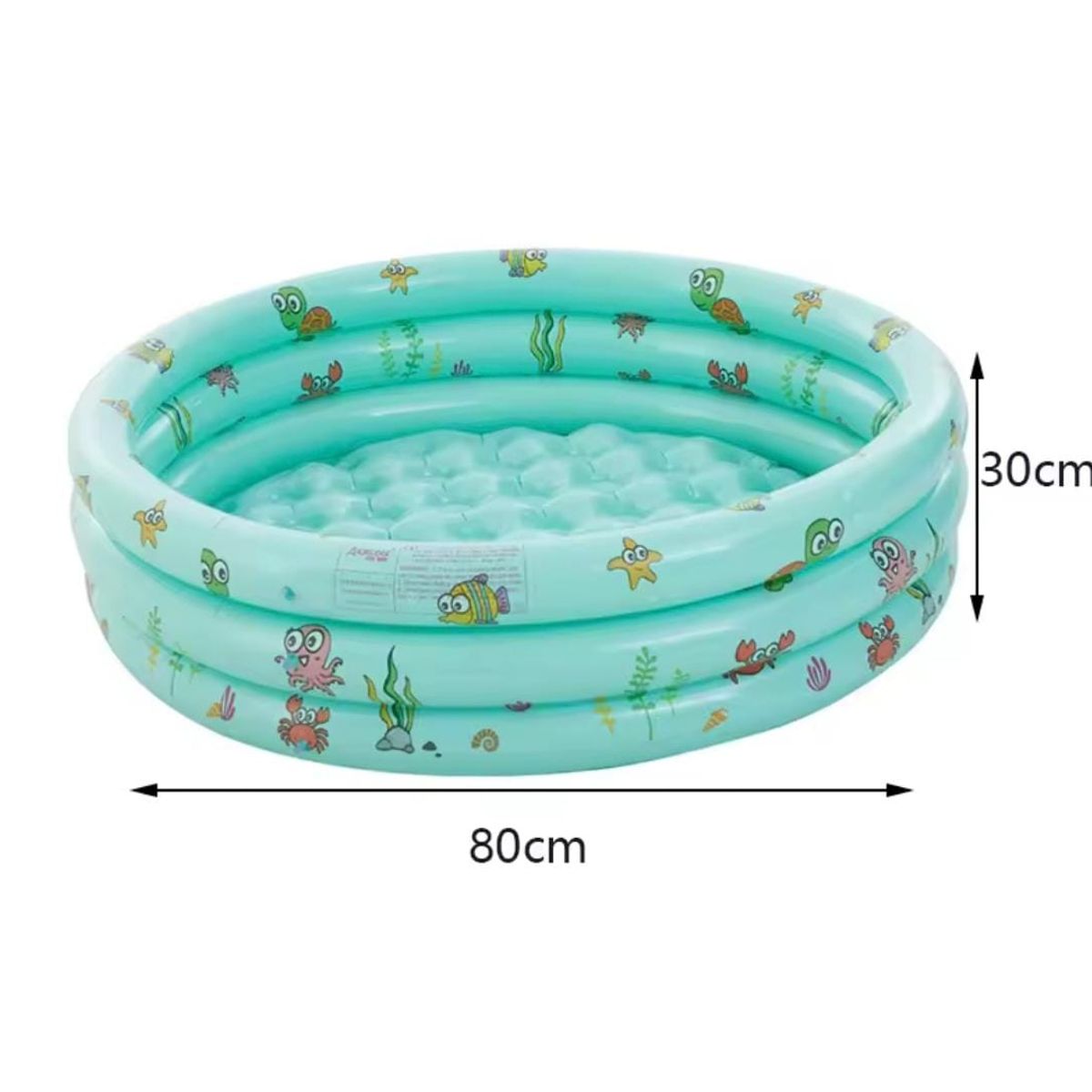 GENERICO - Piscina Inflable antideslizante para niños 3 anillos 80x35 azul verde