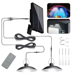 GENERICO - LAMPARA SOLAR DOBLE CON CONTROL REMOTO