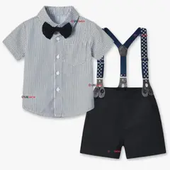 UTILISIMO - Conjunto de Vestir Camisa Con Lazo Y Pantalón Corto Algodón Bebe