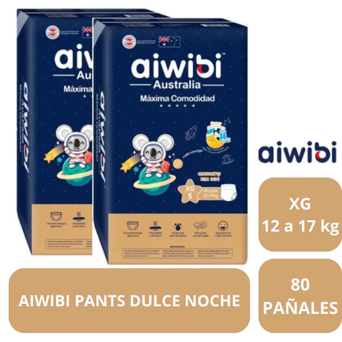 GENERICO - Pañal Aiwibi Máxima Comodidad Pants XG 2 paq (80und)