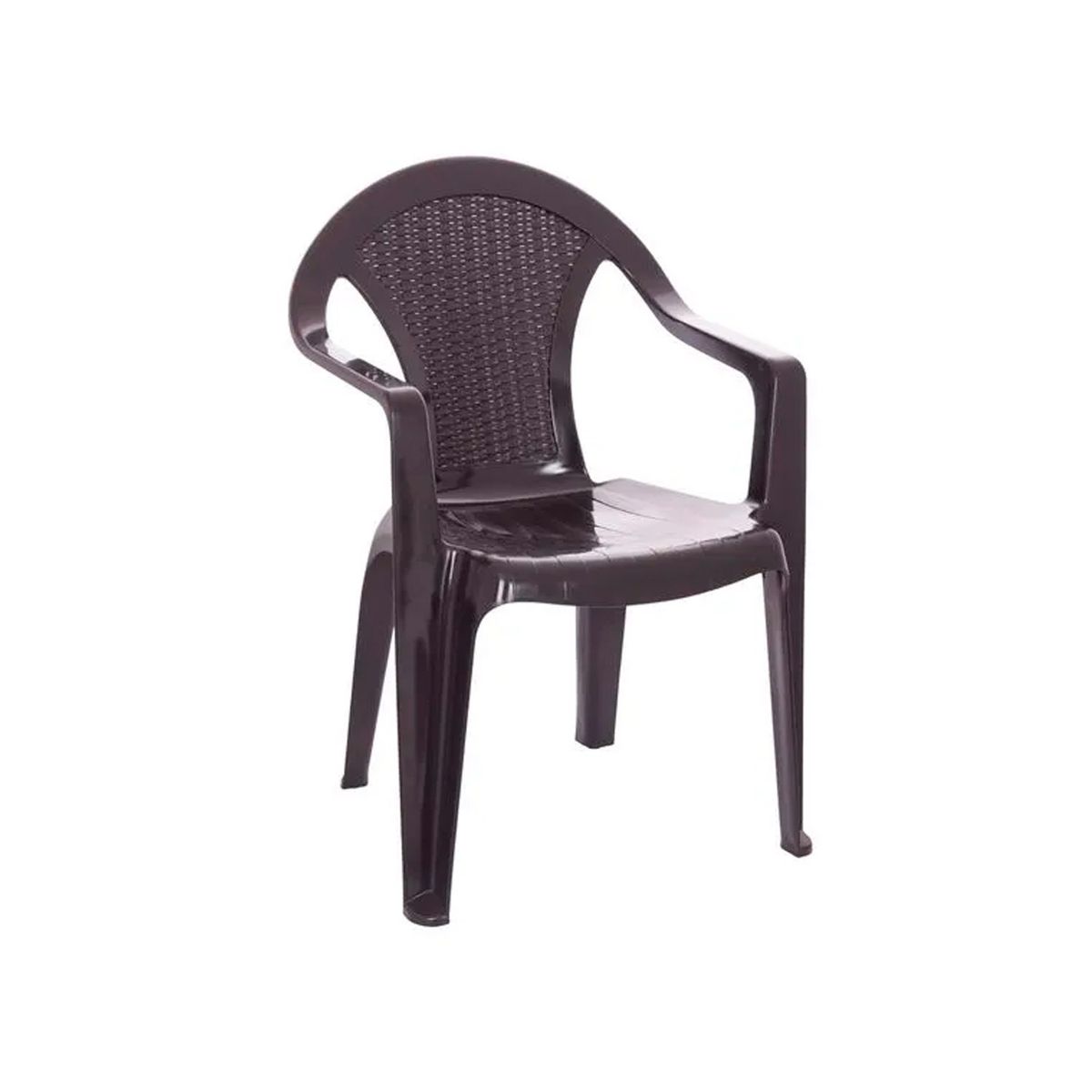 GENERICO - Pack 2 Sillas Terraza Ratan Glamour Con Brazos Cafe