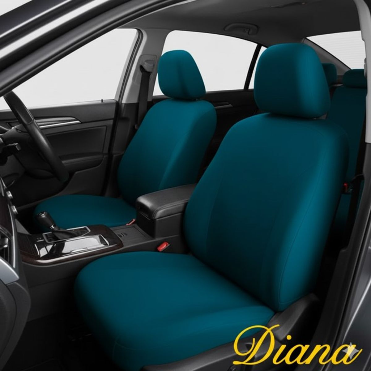 DIANA - FUNDA PARA ASIENTO DE AUTO UNICOLOR TURQUESA TELA LISA TAMAÑO UNIVERSAL