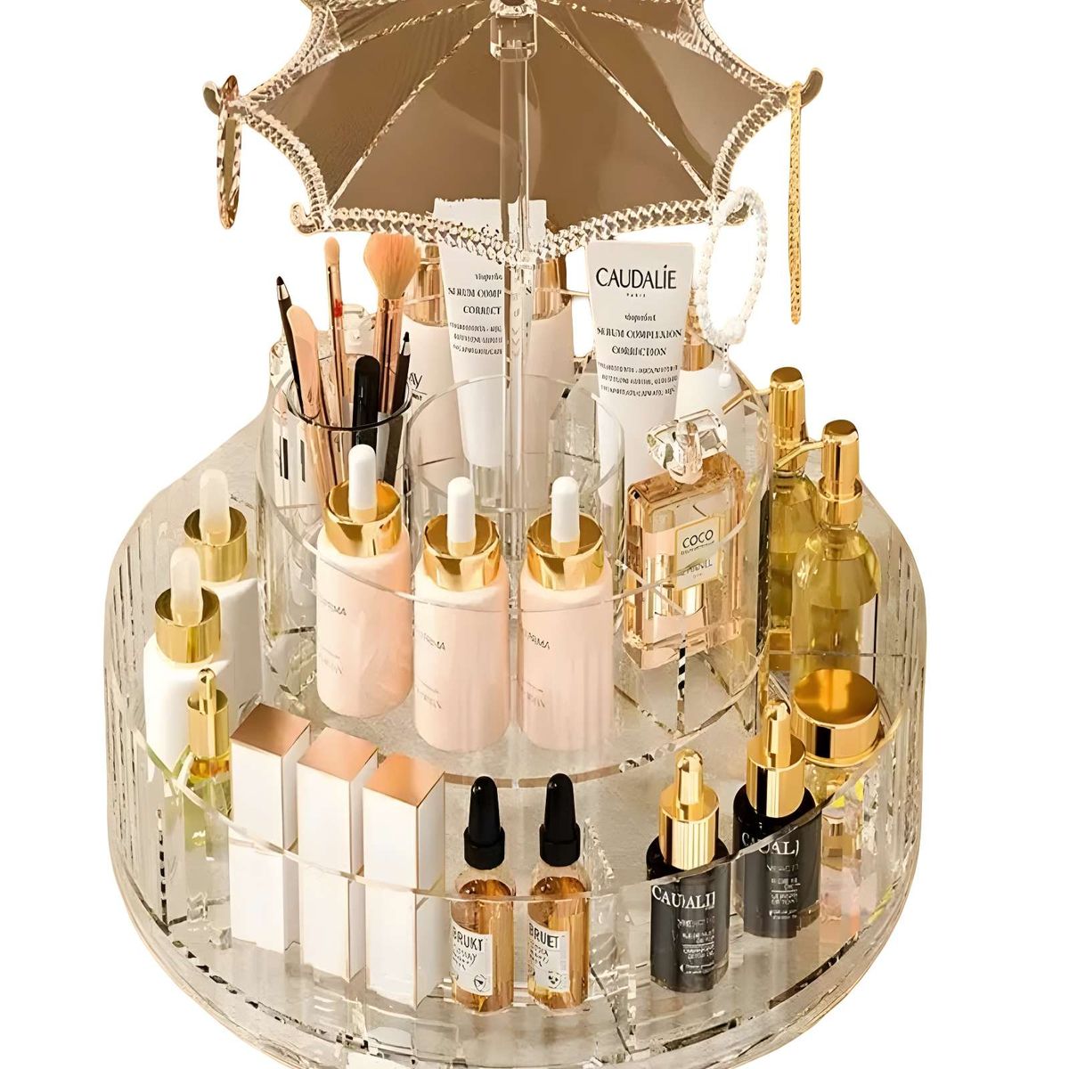 GENERICO - ORGANIZADOR DE MAQUILLAJE 360 DISEÑO SOMBRILLA