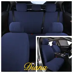 DIANA - FUNDA PARA ASIENTO DE AUTO UNICOLOR AZUL MARINO TELA CUADRILLE TAMAÑO UNIVERSAL