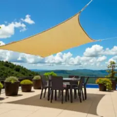 GENERICO - Toldo vela 6x6 beige cuadrado set completo