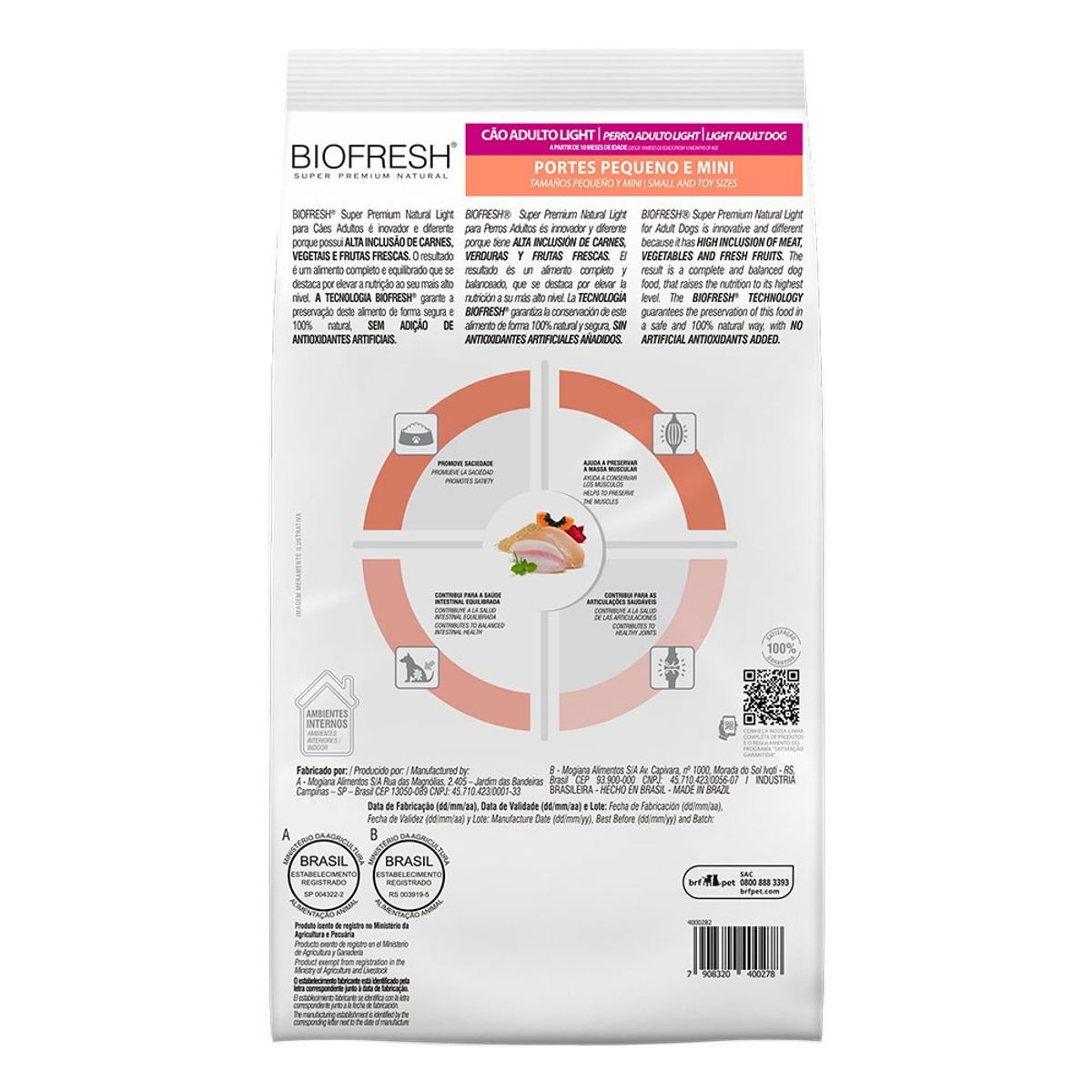 BIOFRESH - Biofresh Perro Adulto Light Raza Pequeña Mini 3 Kg