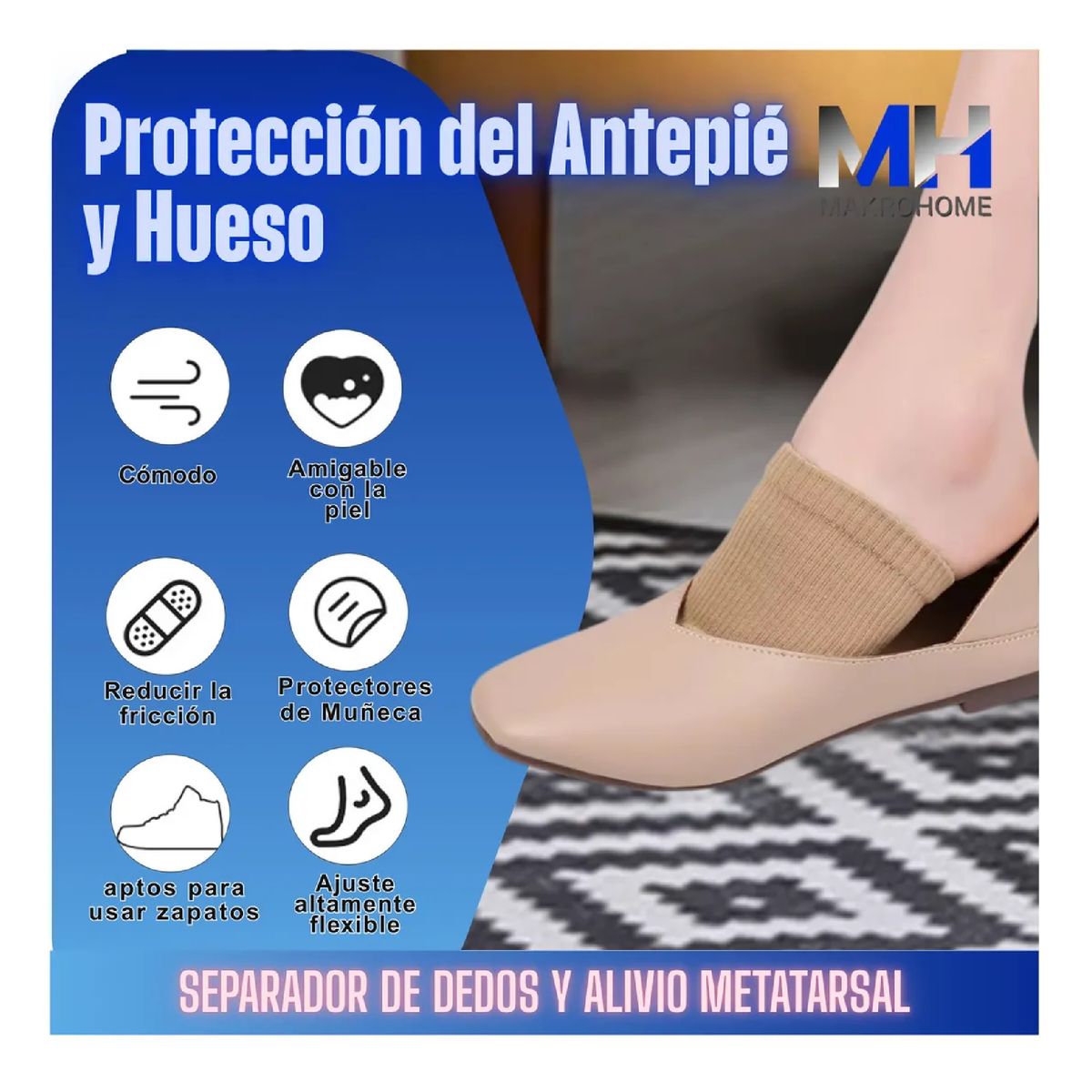 GENERICO - Separador Dedos Alivio Metatarsal Calcetines De Compresion
