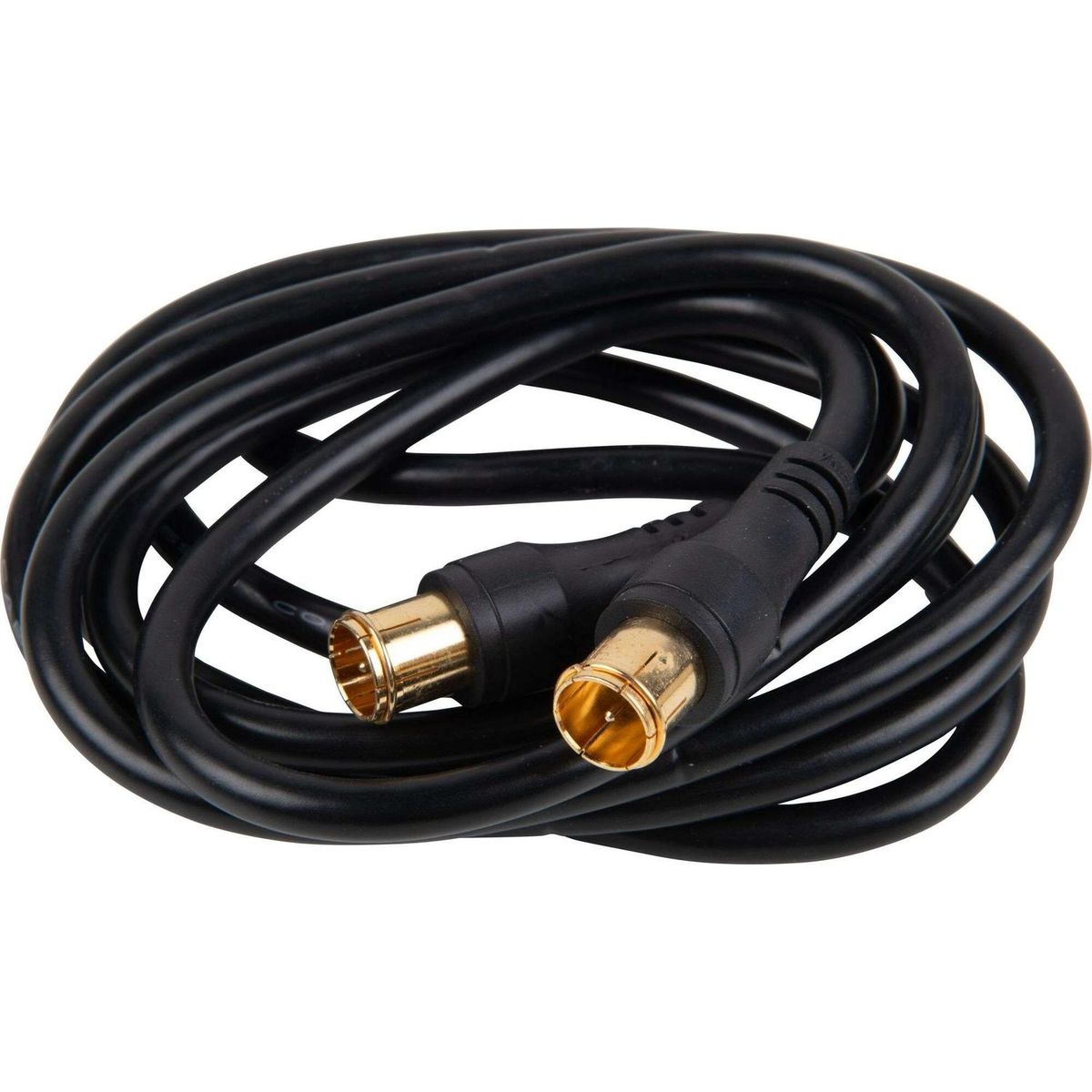 GEN - Cable Coaxial A Presion Conector F Tv Led Decodificador - Negro