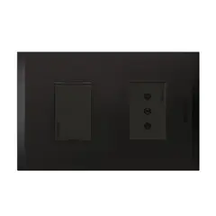 BTICINO - Interruptor 9-12 10Ax+Enchufe 2P+T 10A 250V Antracita Black Nobile