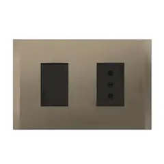 BTICINO - Interruptor 9-12 10Ax+Enchufe 2P+T 10A 250V Antracita Terra Nobile