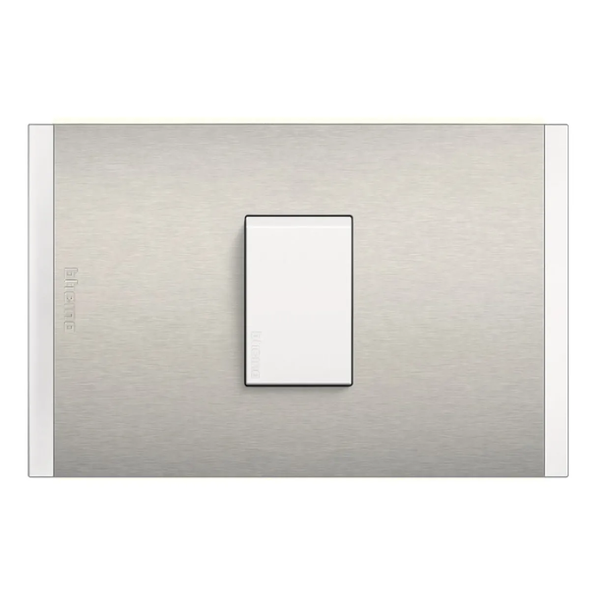 BTICINO - Interruptor 9-12 Bticino 10Ax 250V Blanco Metal Aluminio Nobile