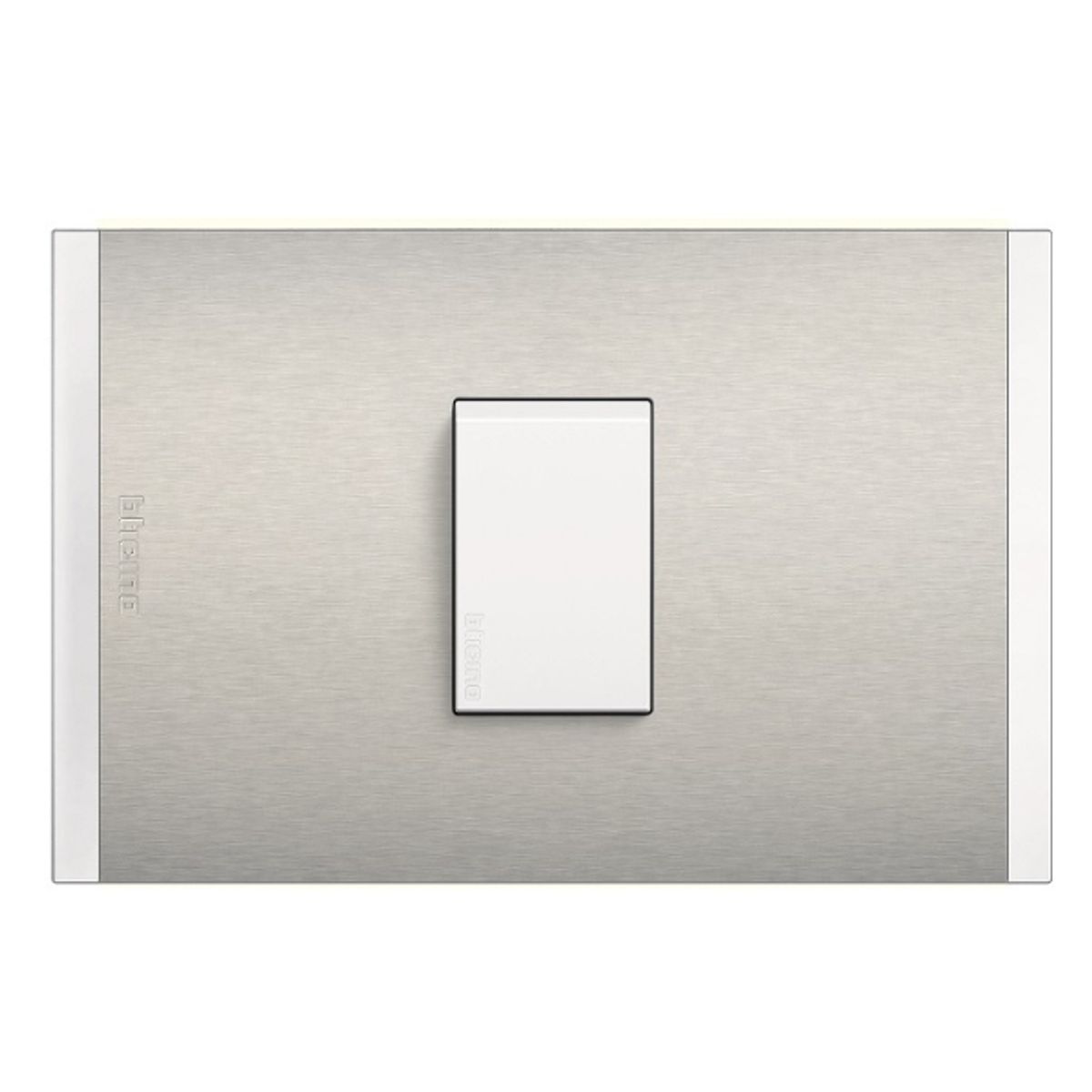 BTICINO - Interruptor 9-12 Bticino 10Ax 250V Blanco Metal Aluminio Nobile