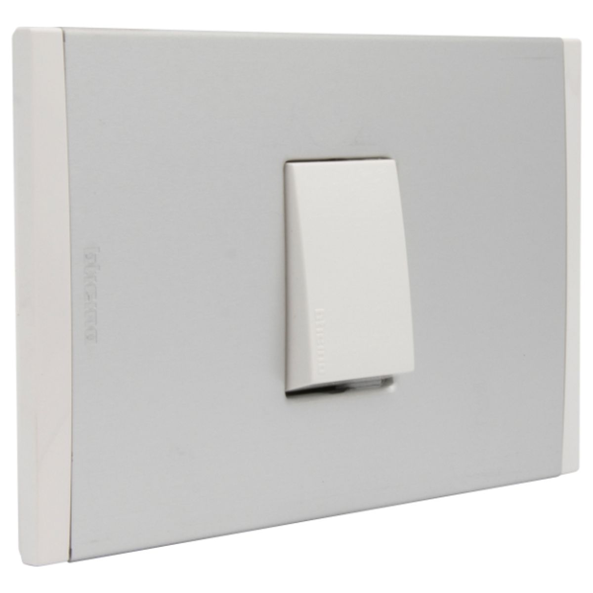 BTICINO - Interruptor 9-12 Bticino 10Ax 250V Blanco Metal Aluminio Nobile