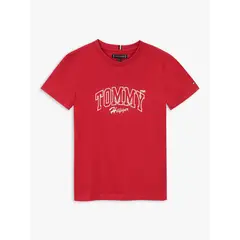 TOMMY HILFIGER - Polera Con Logo Gráfico Rojo