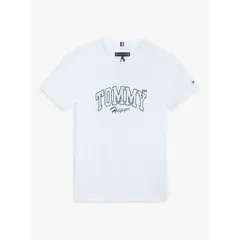 TOMMY HILFIGER - Polera Con Logo Gráfico Blanco