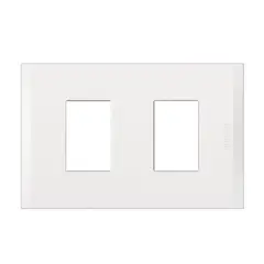 BTICINO - Placa 2 Puestos Blanca Con Soporte Nobile