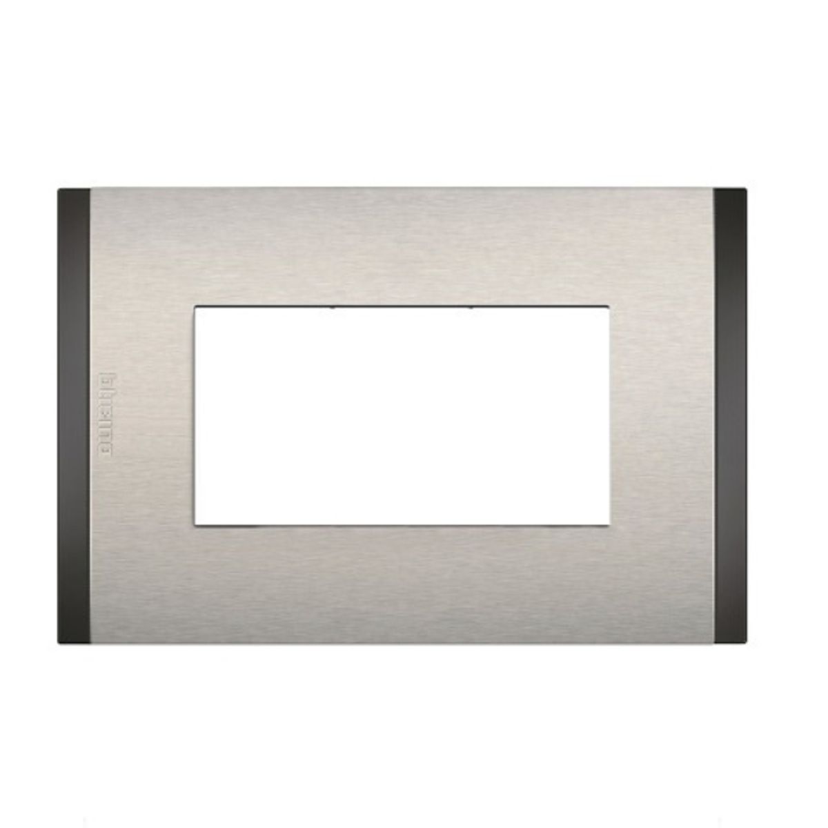 BTICINO - Placa 3 Puestos Bticino Metal Titanio Con Soporte Nobile