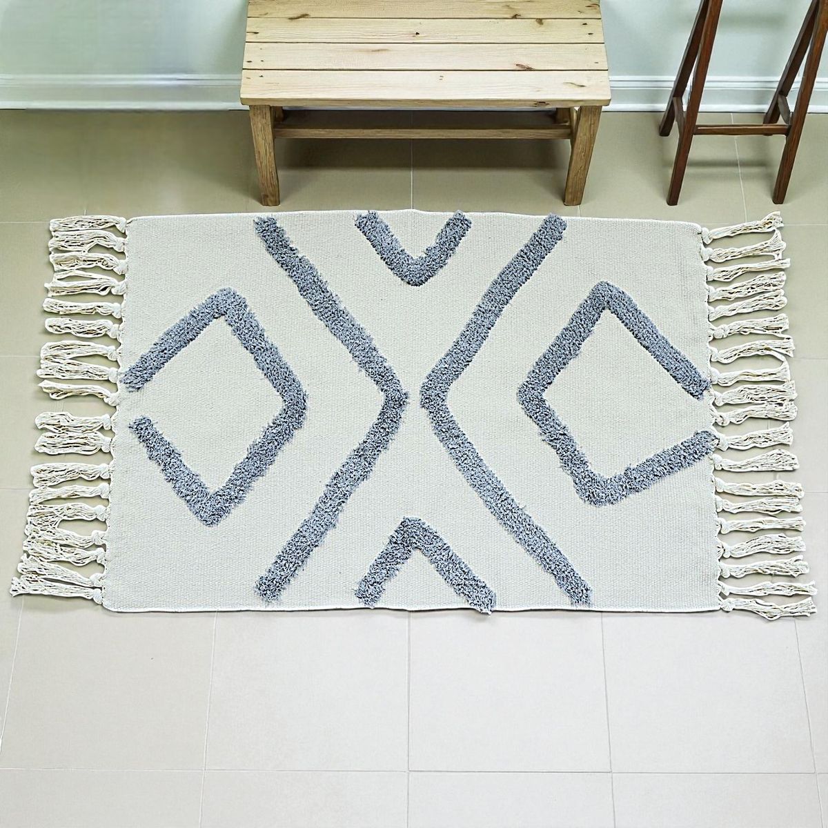 GENERICO - Bajada de cama Bordada Kilim de estilo etnico 60x90cm md72