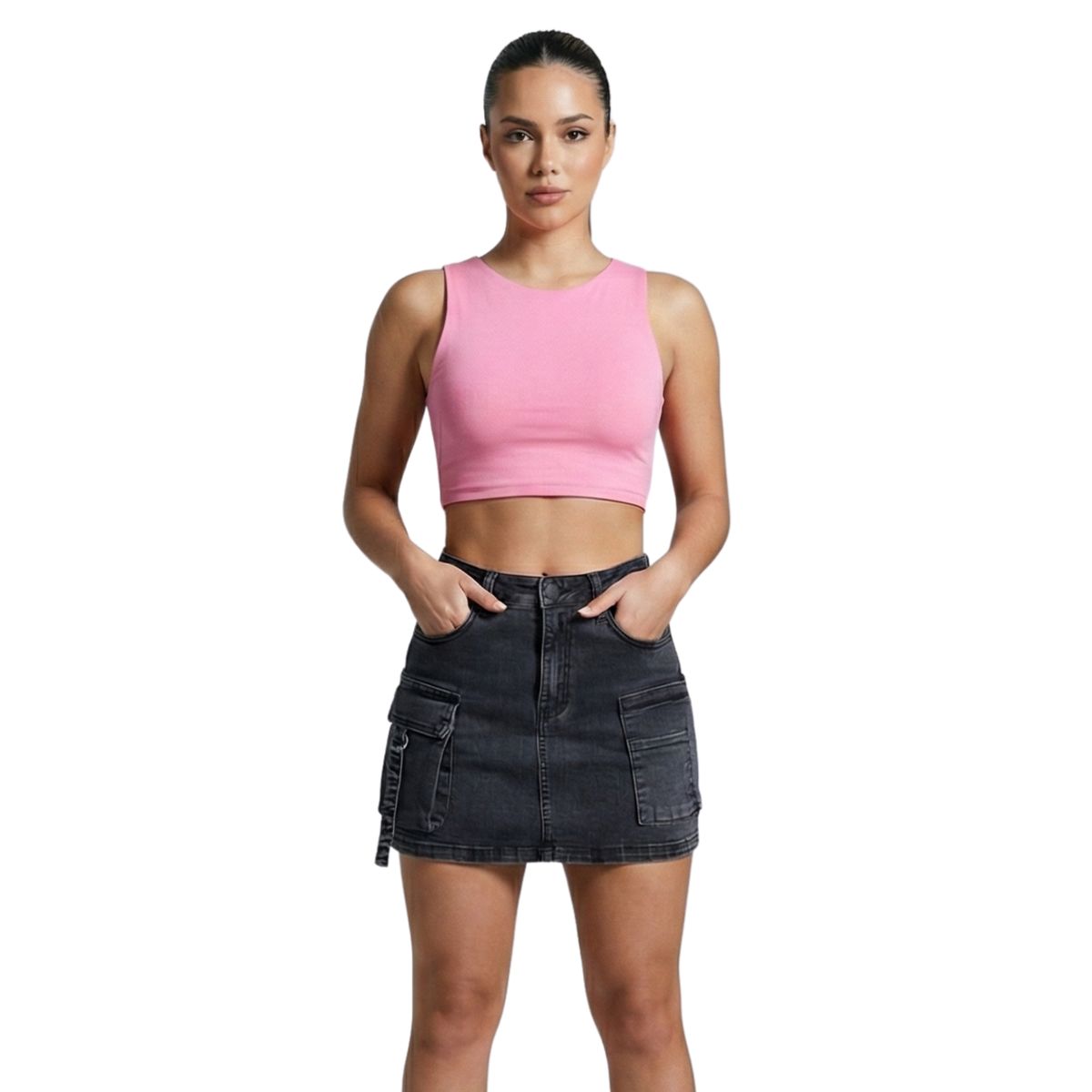 D'JOE - Falda Jeans Con Short Mujer Cargo