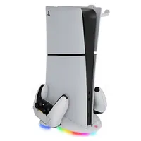 Base Soporte Compatible con PS5 PlayStation 5 SLIM con Ventiladores Cargador Luz RGB