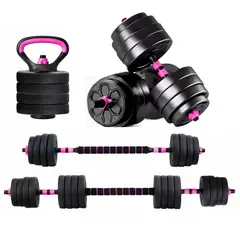 YEP S - Set Mancuernas Barra Ajustables 30 Kg 3 En 1 Rosa