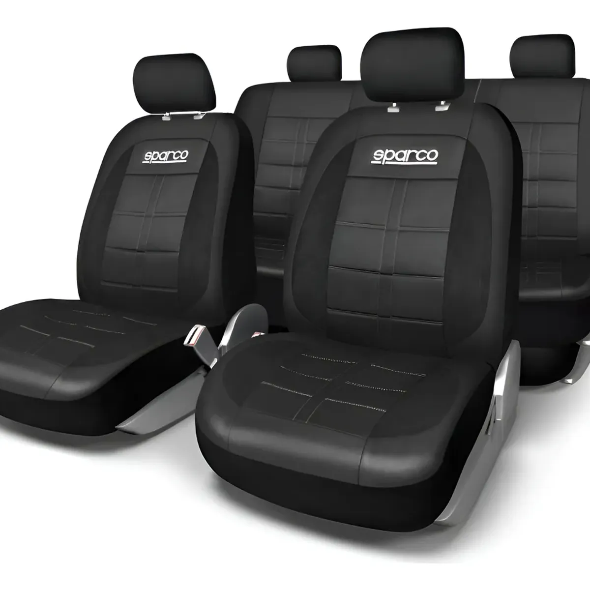 SPARCO - Fundas Cubreasiento Sparco Ecocuero Negro Universales - Negro