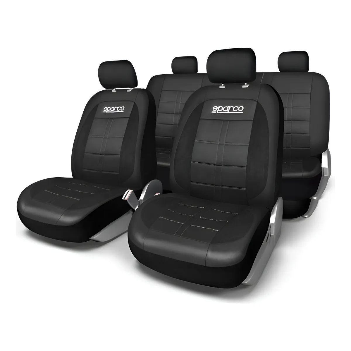 SPARCO - Fundas Cubreasiento Sparco Ecocuero Negro Universales - Negro