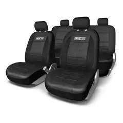 SPARCO - Fundas Cubreasiento Ecocuero Negro Universales - Negro