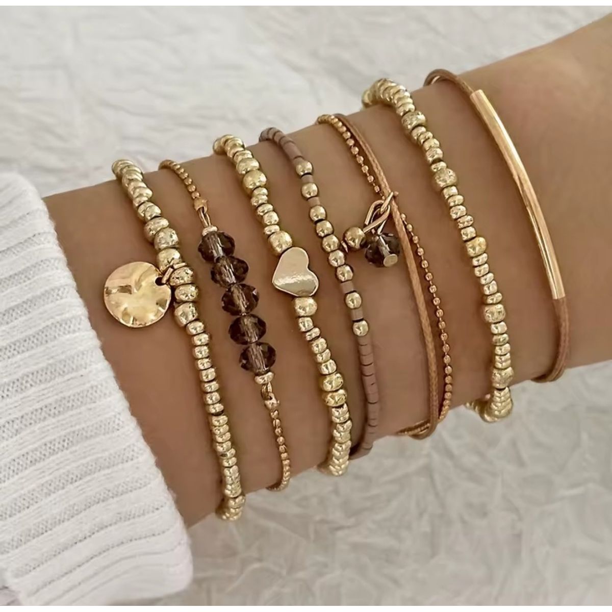 GENERICO - SET 7 Pulseras CAFE