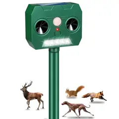 GENERICO - Ahuyentador Ecológico de Animales Ultrasónico con Sensor y Panel Solar