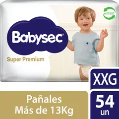 BABYSEC - Pañales Bebé Super Premium Cuidado Total 54 Un Xxg
