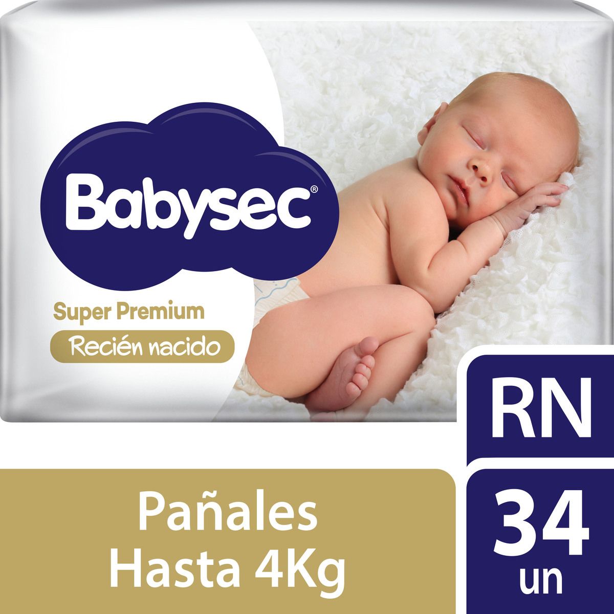 BABYSEC - Pañales De Bebé Babysec Recien Nacido Ultrasuave 34 Un Rn