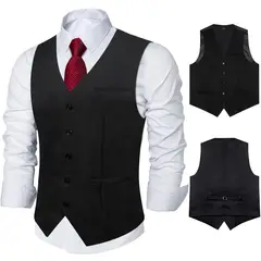SN SONEC - Chaleco Gilet Hombre Chaqueta formal sin mangas Clasico Matrimonio