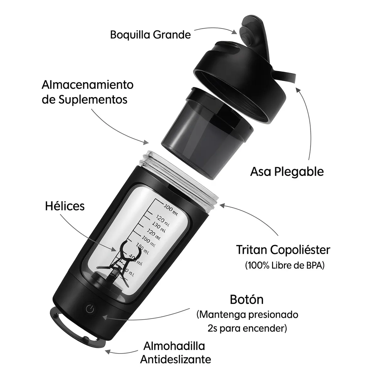 GENERICO - Shaker Premium Electrico 650 ML